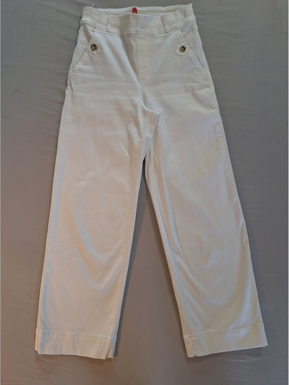 SPANX Stretch Twill Cropped Wide Leg Pant White XS